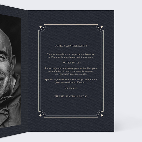 Carte anniversaire Âge Vintage Intérieur Droit