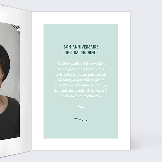 Carte anniversaire Astro Capricorne Intérieur Droit