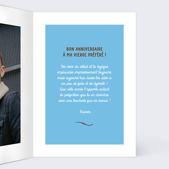 Carte anniversaire Astro Vierge Intérieur Droit