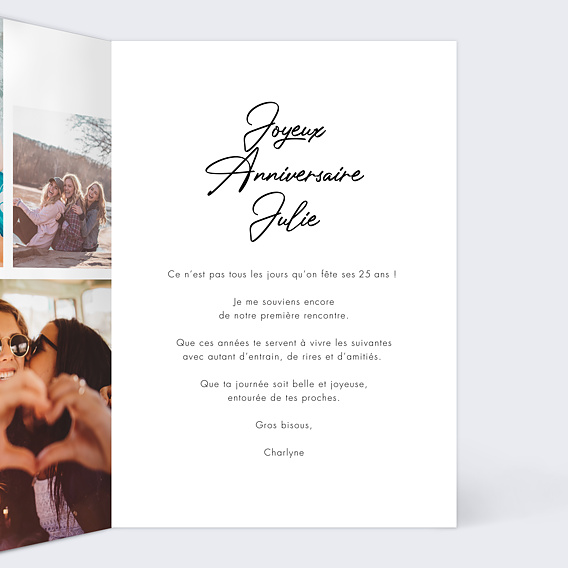 Carte anniversaire Ma Personne Préférée Intérieur Droit