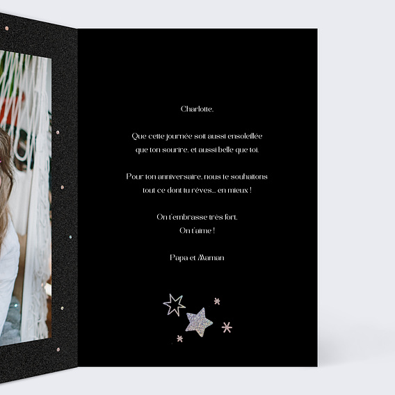 Carte anniversaire Notre Star Intérieur Droit