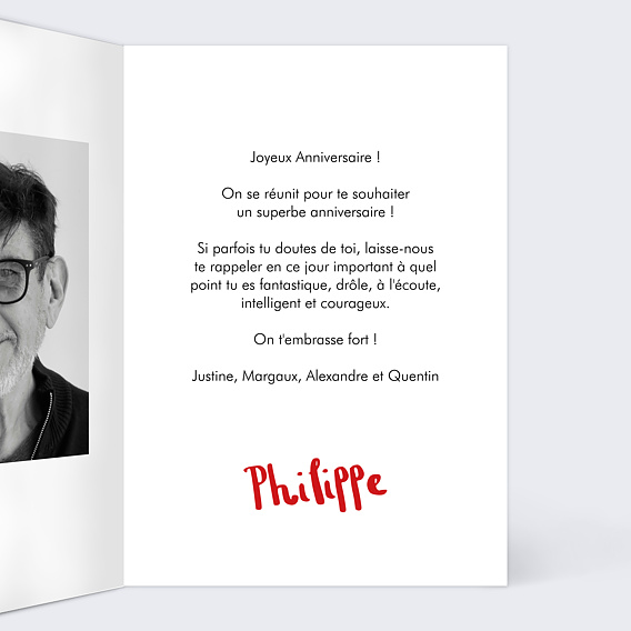 Carte anniversaire Prendre de la bouteille Intérieur Droit