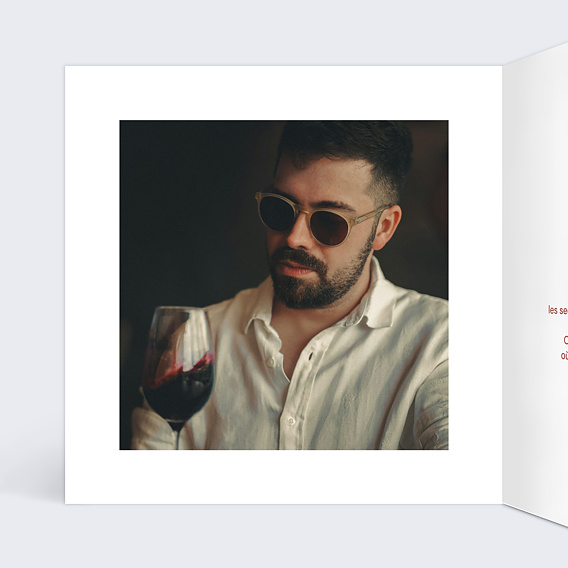 Carte anniversaire Bon pour dégustation vin Intérieur Gauche