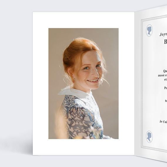 Carte anniversaire Portrait régence Intérieur Gauche