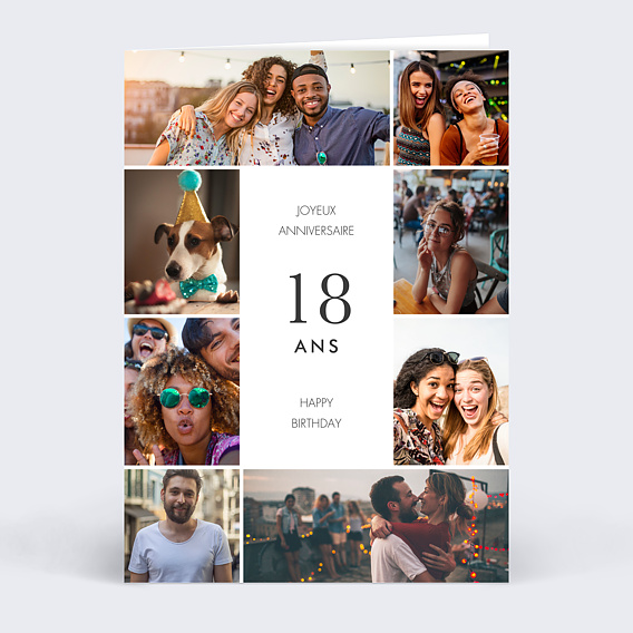 Carte anniversaire Multiphoto Élégance