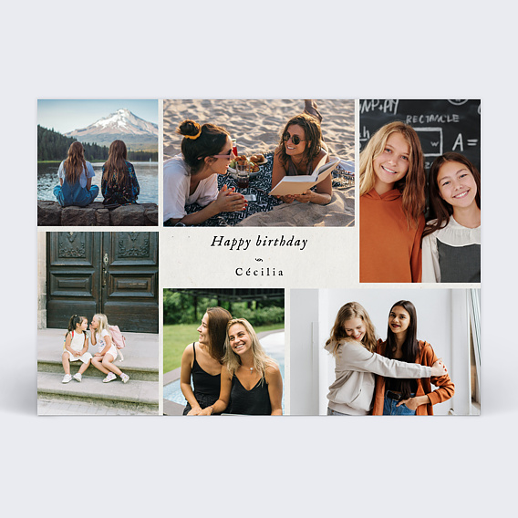 Carte anniversaire Douceur Chiné Après 1