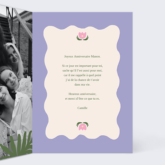 Anniversaire Adulte Fleurs modernes