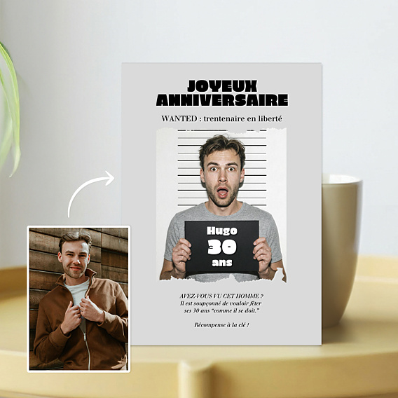 Carte anniversaire Mugshot