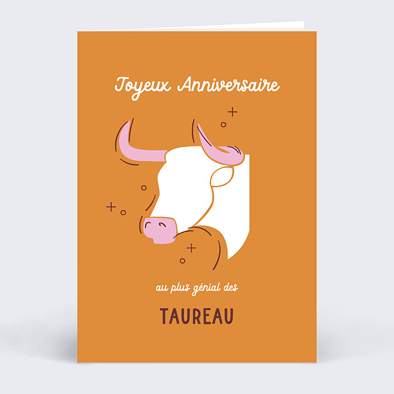 Carte anniversaire Astro Taureau