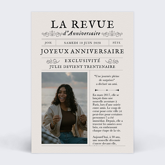 Anniversaire Adulte La revue