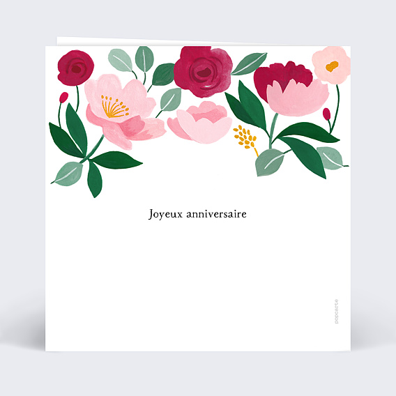 Carte anniversaire Eclat Floral Verso