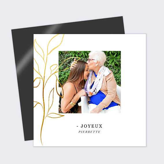 Carte anniversaire Feuillage Ocre