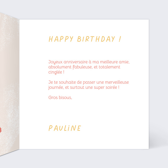 Carte anniversaire Bougies Chiffres Intérieur Droit