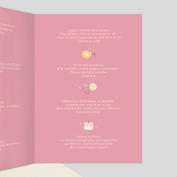 Carte anniversaire Accumulation Festive Intérieur Droit