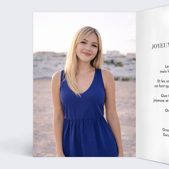 Carte anniversaire Amis en illustration minimaliste Intérieur Gauche