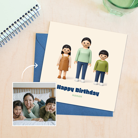 Carte anniversaire Portrait en figurine Après 1