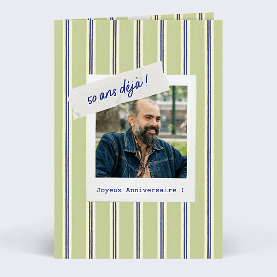 Carte anniversaire Vintage stripes