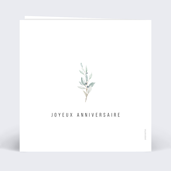 Carte anniversaire Couronne d'Oliviers Verso