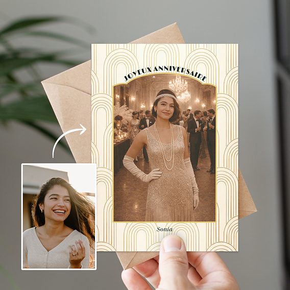 Carte anniversaire Portrait univers Gatbsy Après 1