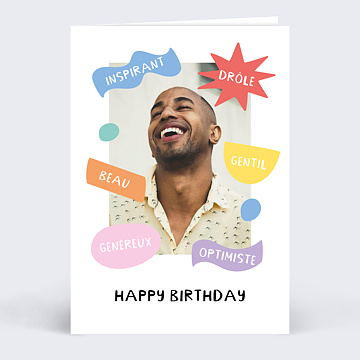 Carte d'anniversaire Happy Birthday - Popcarte