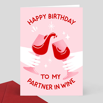 Carte anniversaire adulte Partner in Wine