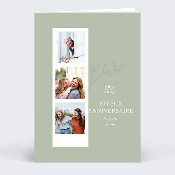 Carte anniversaire adulte Photomaton Amande