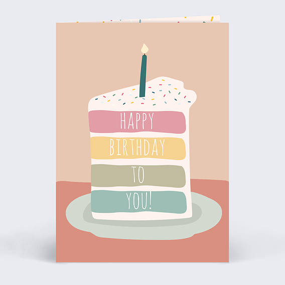 Carte anniversaire Gâteau de Fête Recto