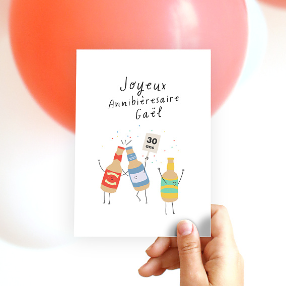 Carte anniversaire Bières en Fête Après 4