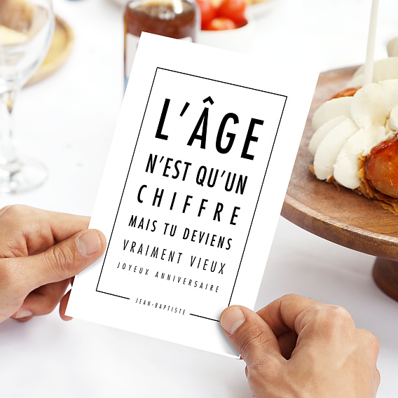 Carte anniversaire Humour Opticien Après 4