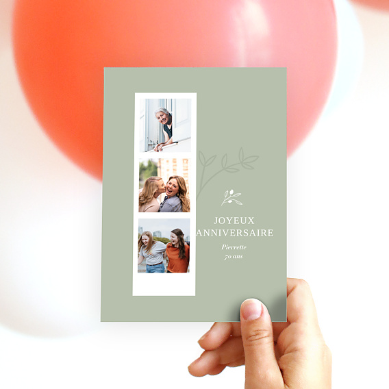 Carte anniversaire Photomaton Amande Après 4