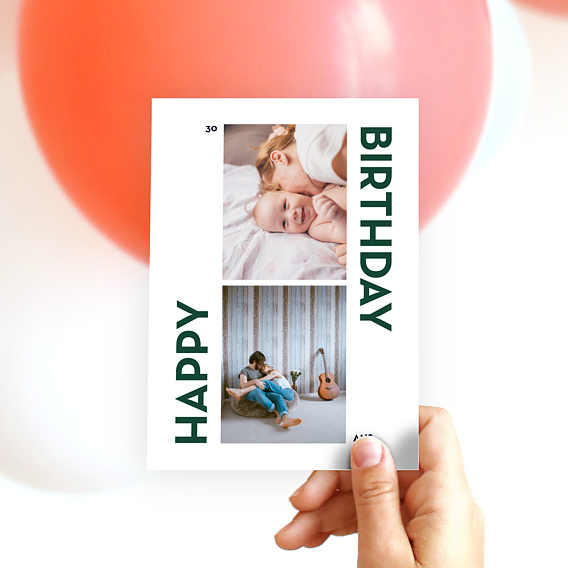 Carte anniversaire Typo Chic Après 4
