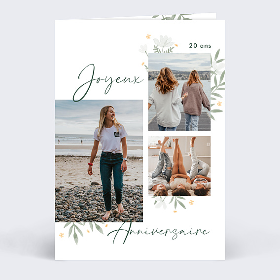 Carte anniversaire Fleurs en Fête Recto