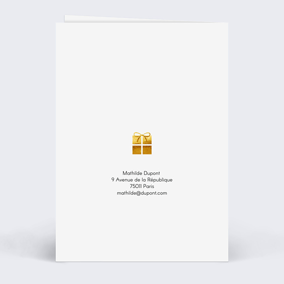 Carte anniversaire Cadeau Photo Verso