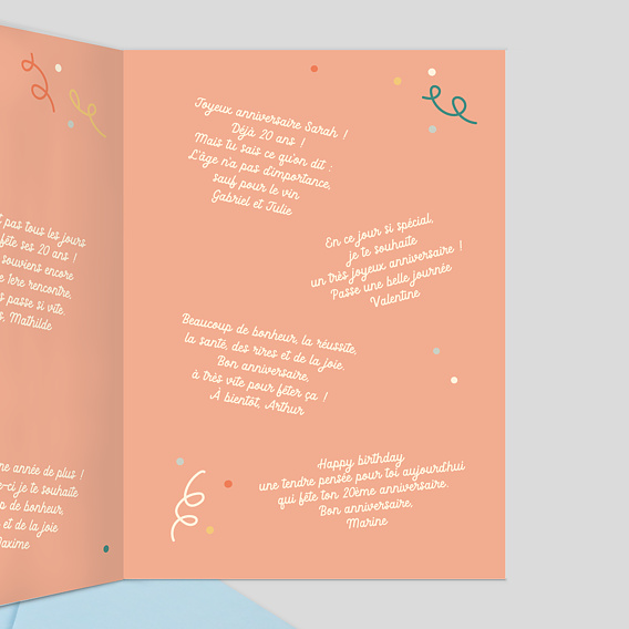 Carte anniversaire Grand Happy Birthday Intérieur Droit