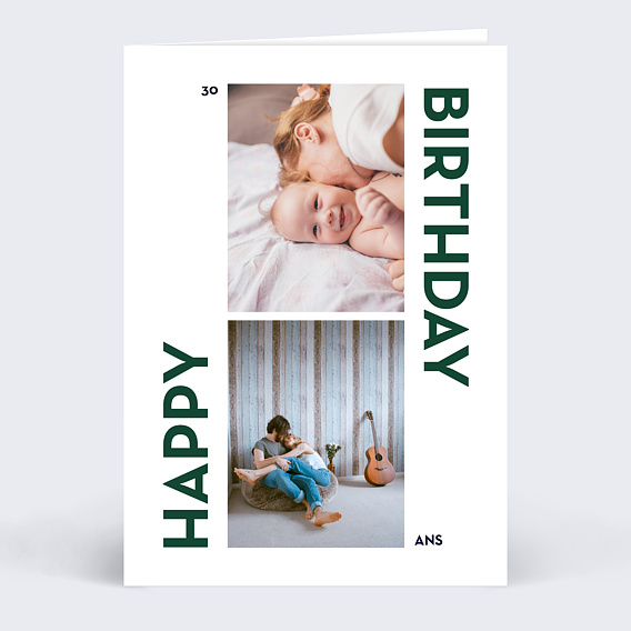 Carte anniversaire adulte Typo Chic