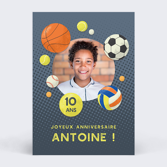 Anniversaire Enfant Anniversaire sportif - Popcarte