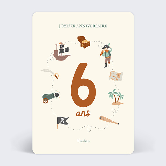Carte anniversaire enfant Chasse au Trésor
