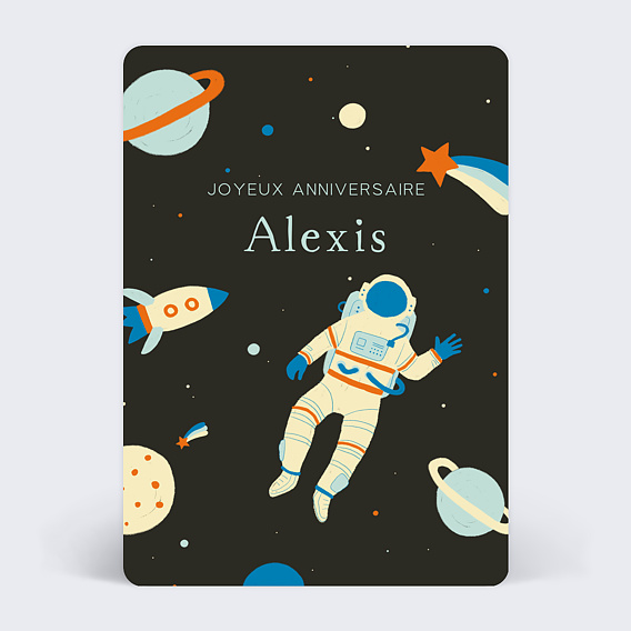 Carte anniversaire enfant Cosmonaute