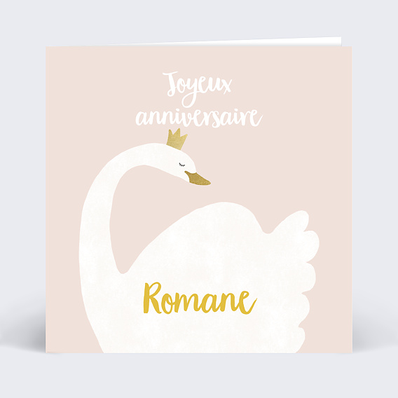 Carte Anniversaire enfant Cygne