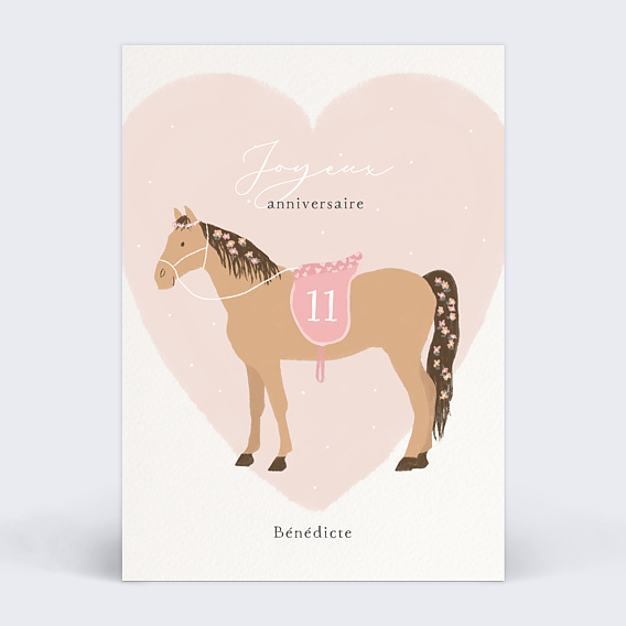 Anniversaire Enfant Grand Cheval - Popcarte