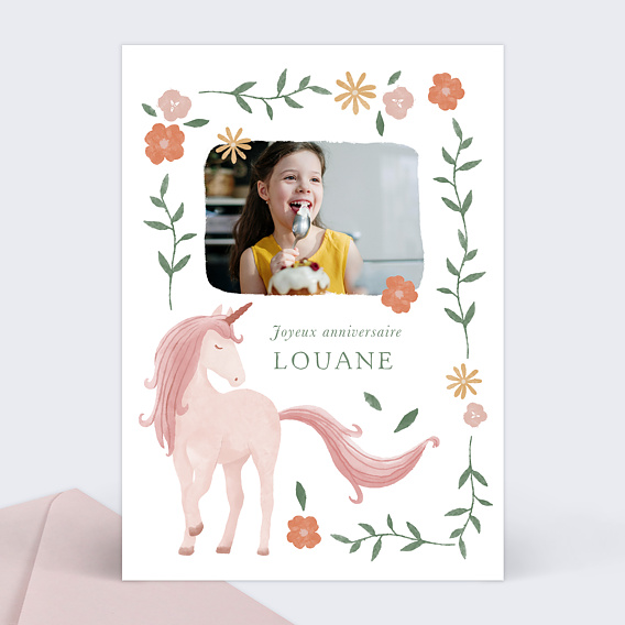 Etiquette Anniversaire Licorne