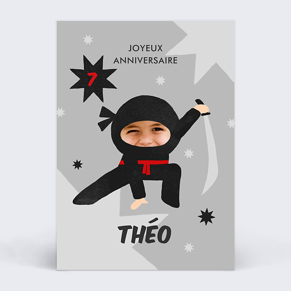 Anniversaire Enfant Ninja - Popcarte