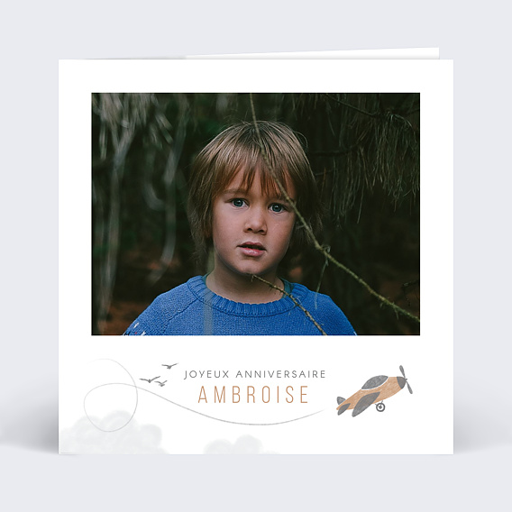 Carte Anniversaire enfant Petit Aviateur