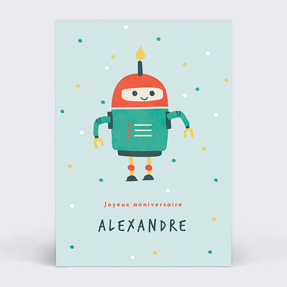 Carte Anniversaire enfant Petit Robot