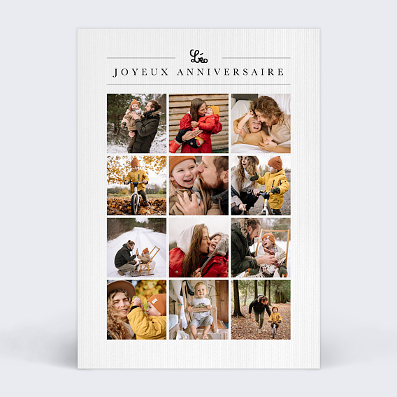 Carte anniversaire enfant Rétrospective de l’année