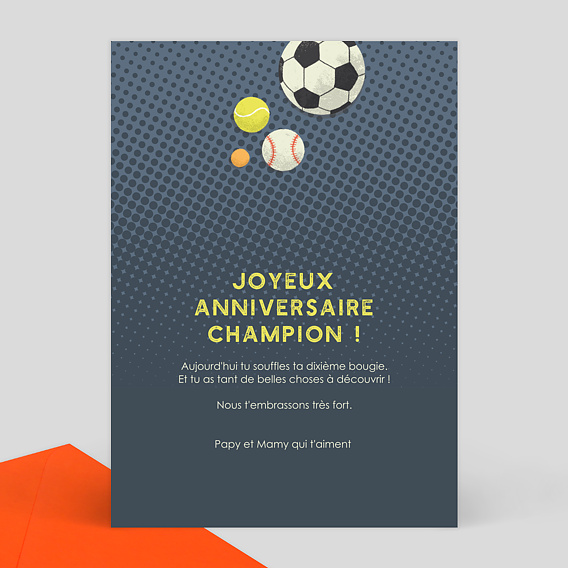 Anniversaire Enfant La Coupe des Champions - Popcarte