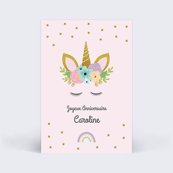 Anniversaire Enfant Licorne Rose