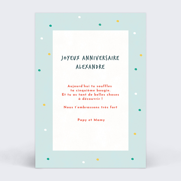 Anniversaire Enfant Petit Robot Verso