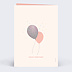 Carte anniversaire enfant Ballon Glitter Fille Verso