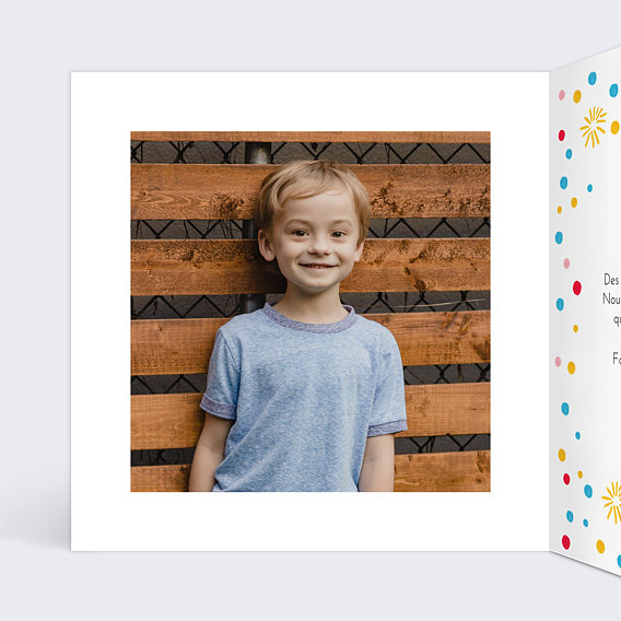 Carte anniversaire enfant Goûter d'anniversaire festif Intérieur Gauche